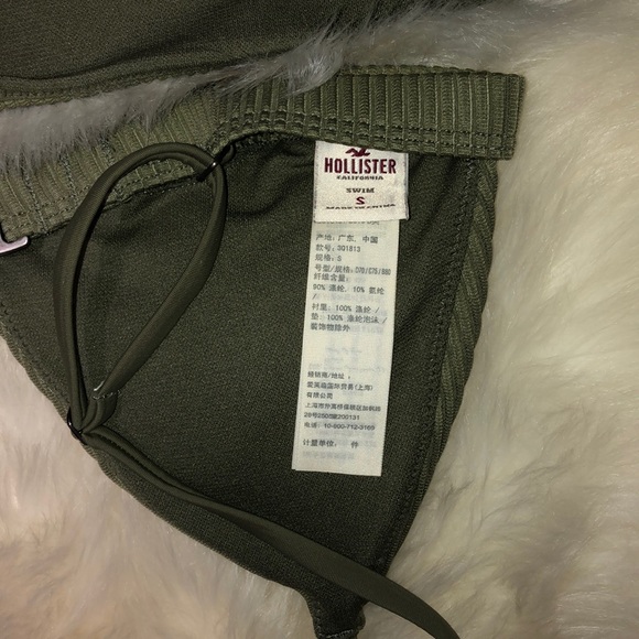 SOLD Hollister Olive Ribbed Triangle Swim Set - Picture 3 of 4